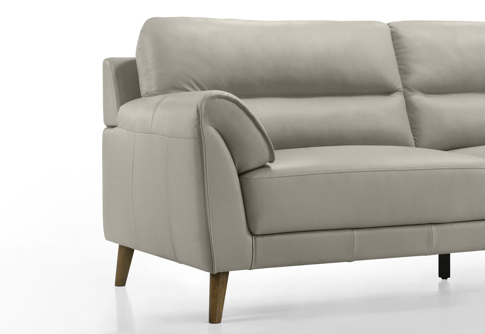 CARNABY LEATHER 3 SEATER SOFA LIGHT GREY