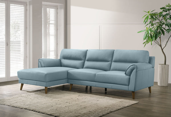 CARNABY LEATHER 3 SEAT LHF CHAISE BLUE