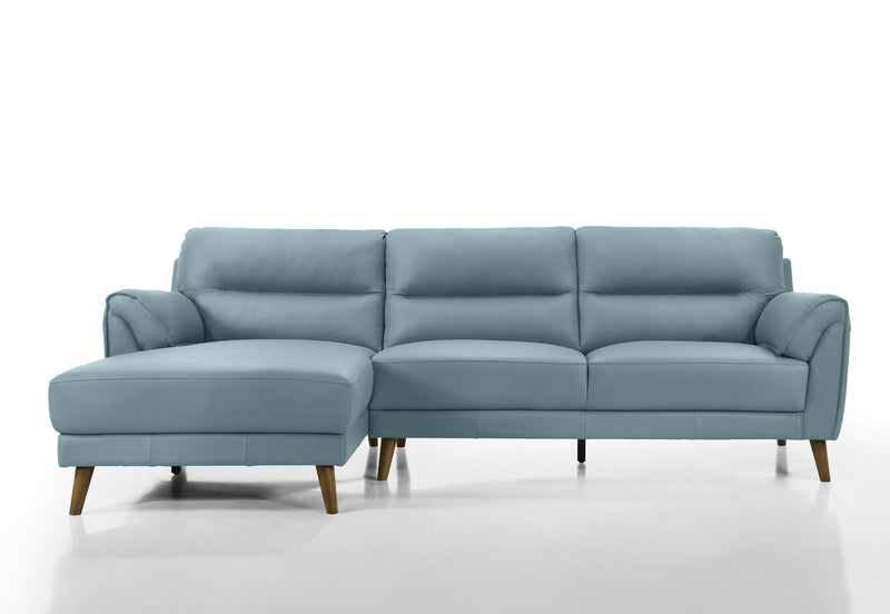 CARNABY LEATHER 3 SEAT LHF CHAISE BLUE