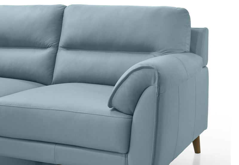 CARNABY LEATHER 3 SEAT LHF CHAISE BLUE