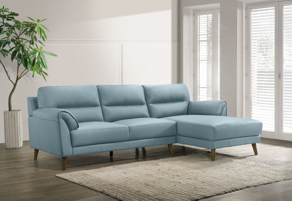 CARNABY LEATHER 3 SEATER RHF CHAISE BLUE
