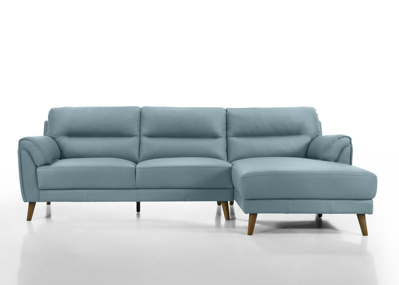CARNABY LEATHER 3 SEATER RHF CHAISE BLUE