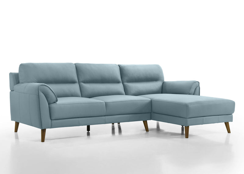 CARNABY LEATHER 3 SEATER RHF CHAISE BLUE