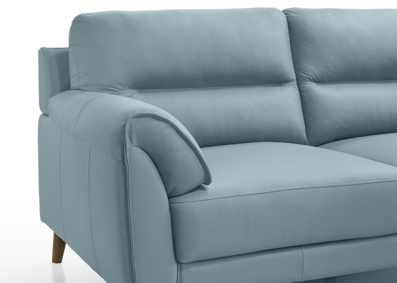 CARNABY LEATHER 3 SEATER RHF CHAISE BLUE