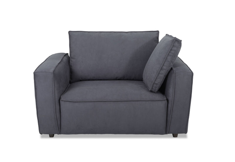 CIMIANO FABRIC 1.5 SEATER SOFA ACCENT CHAIR MIDNIGHT BLUE