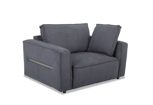 CIMIANO FABRIC 1.5 SEATER SOFA ACCENT CHAIR MIDNIGHT BLUE