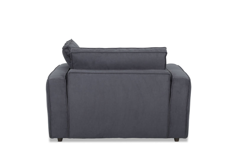 CIMIANO FABRIC 1.5 SEATER SOFA ACCENT CHAIR MIDNIGHT BLUE