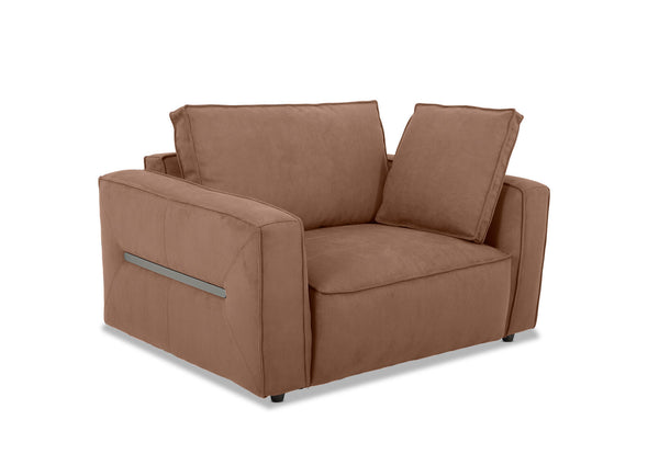 CIMIANO FABRIC 1.5 SEATER ACCENT CHAIR CHOCOLATE