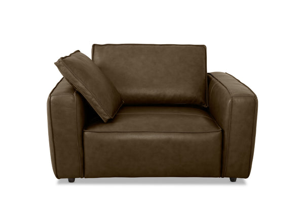 CIMIANO LEATHER 1.5 SEATER ACCENT CHAIR FOREST GREEN