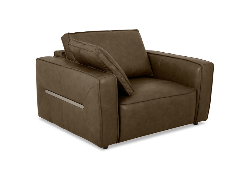 CIMIANO LEATHER 1.5 SEATER ACCENT CHAIR FOREST GREEN