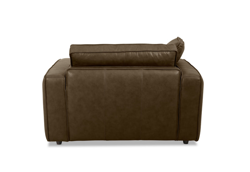 CIMIANO LEATHER 1.5 SEATER ACCENT CHAIR FOREST GREEN