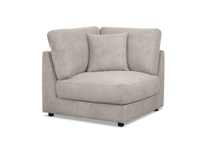 RAQUEL 2.0 FABRIC MODULAR CORNER WEDGE LIGHT GREY