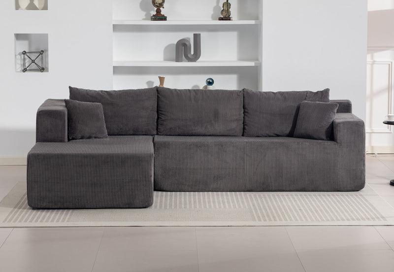 MORTON 3 SEAT SOFA WITH LHF CHAISE CHARCOAL