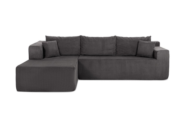 MORTON 3 SEAT SOFA WITH LHF CHAISE CHARCOAL