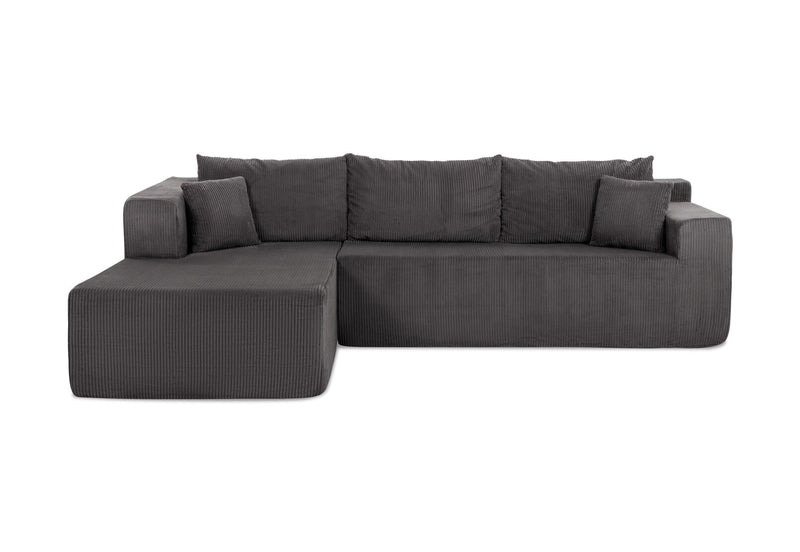 MORTON 3 SEAT SOFA WITH LHF CHAISE CHARCOAL