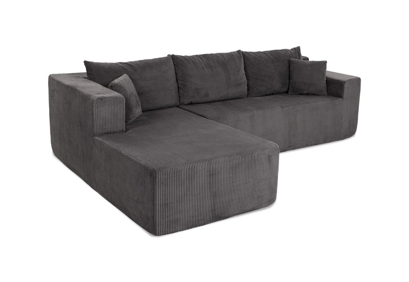 MORTON 3 SEAT SOFA WITH LHF CHAISE CHARCOAL