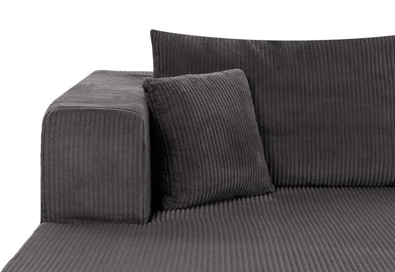MORTON 3 SEAT SOFA WITH LHF CHAISE CHARCOAL