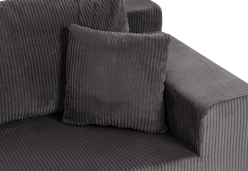 MORTON 3 SEAT SOFA WITH LHF CHAISE CHARCOAL