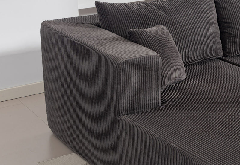 MORTON 3 SEAT SOFA WITH LHF CHAISE CHARCOAL