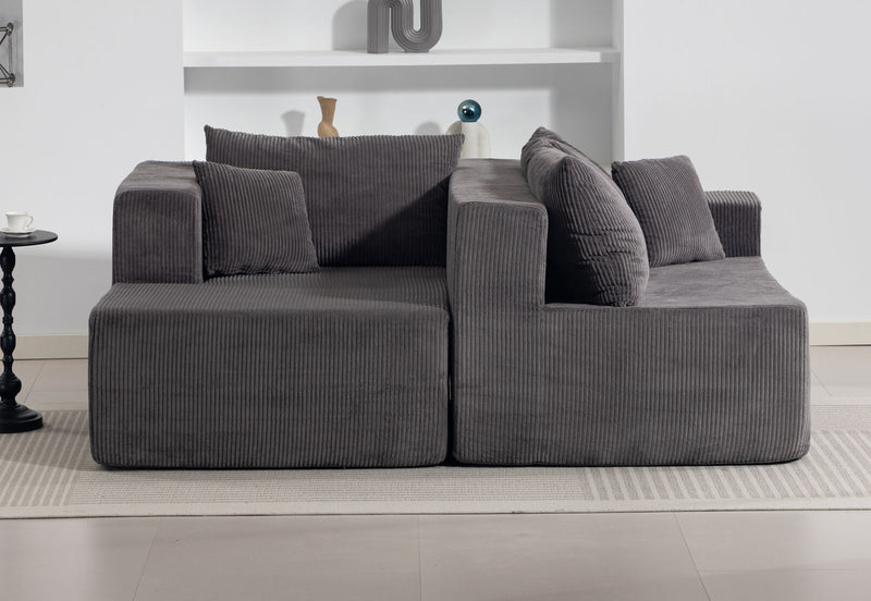 MORTON 3 SEAT SOFA WITH LHF CHAISE CHARCOAL