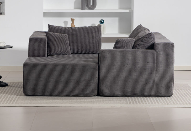 MORTON 3 SEAT SOFA WITH LHF CHAISE CHARCOAL