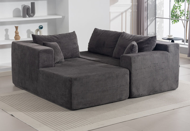 MORTON 3 SEAT SOFA WITH LHF CHAISE CHARCOAL