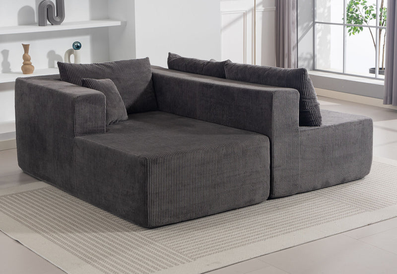 MORTON 3 SEAT SOFA WITH LHF CHAISE CHARCOAL