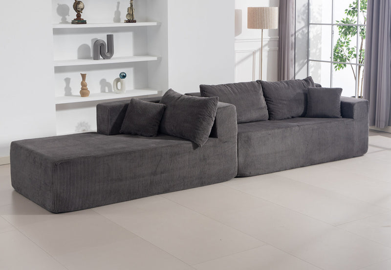 MORTON 3 SEAT SOFA WITH LHF CHAISE CHARCOAL