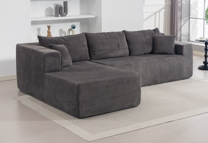 MORTON 3 SEAT SOFA WITH LHF CHAISE CHARCOAL