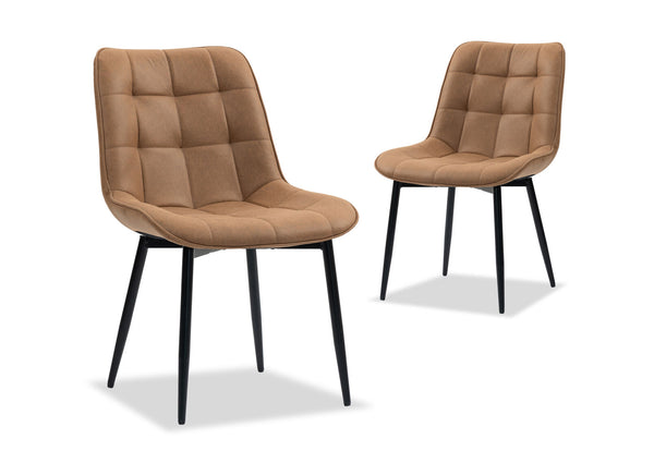 ARCADIAN SET OF 2 TAN DINING CHAIRS 	TAN