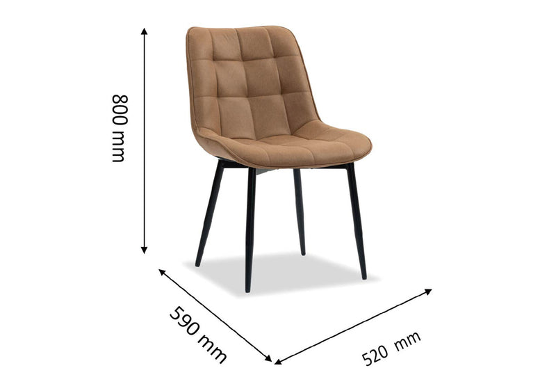 ARCADIAN SET OF 2 TAN DINING CHAIRS 	TAN