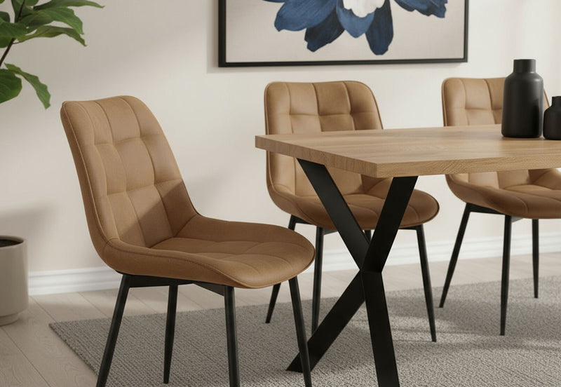 ARCADIAN SET OF 2 TAN DINING CHAIRS 	TAN