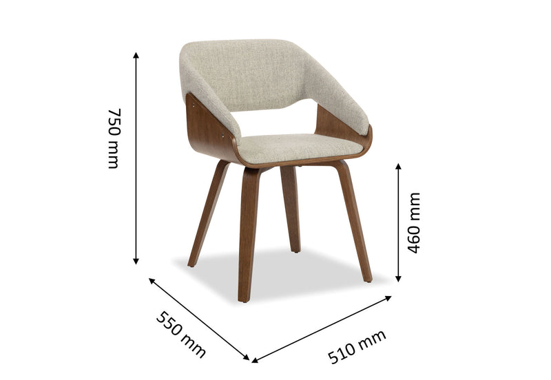 CHAPLEAU DINING CHAIR 	GREY/NATURAL