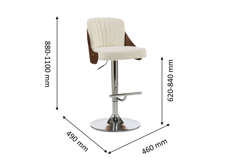 ELECTRA BAR STOOL WHITE/WALNUT