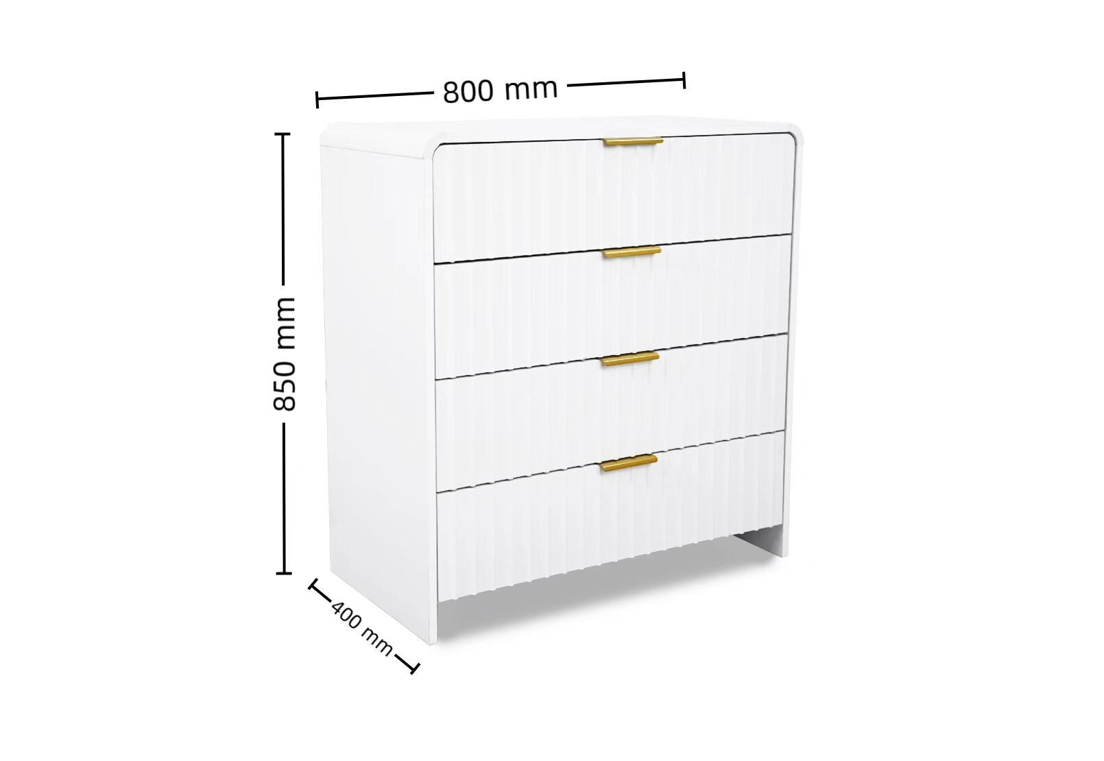 CARRARA 4 DRAWER TALL CHEST WHITE