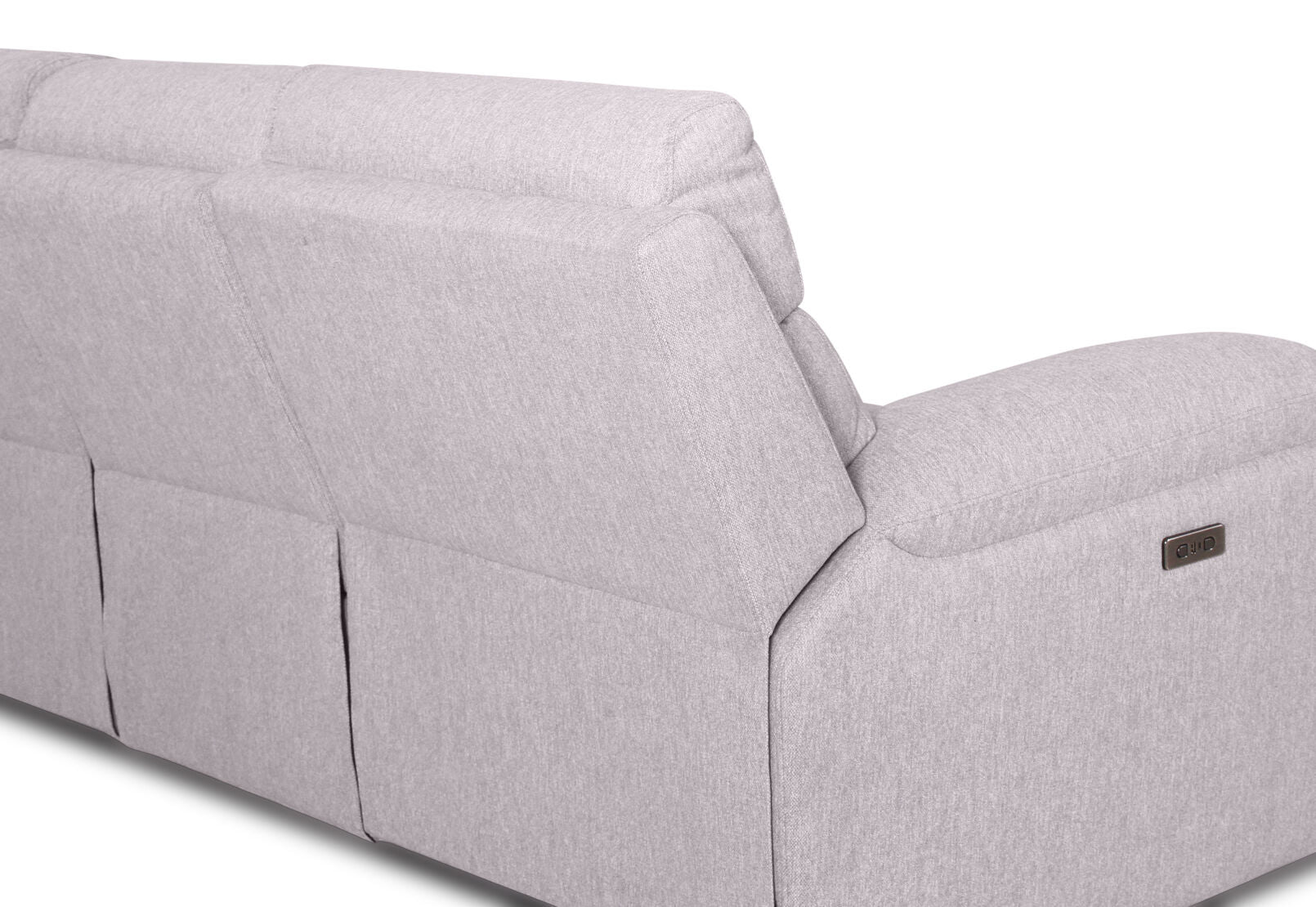 BRAVORA FABRIC 3 SEATER SOFA ELECTRIC RECLINER LIGHT GREY