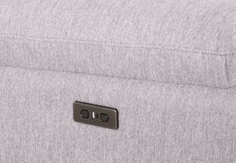 BRAVORA FABRIC 3 SEATER SOFA ELECTRIC RECLINER LIGHT GREY