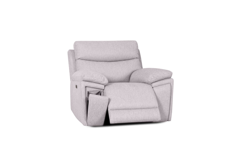 BRAVORA FABRIC ELECTRIC RECLINER LIGHT GREY