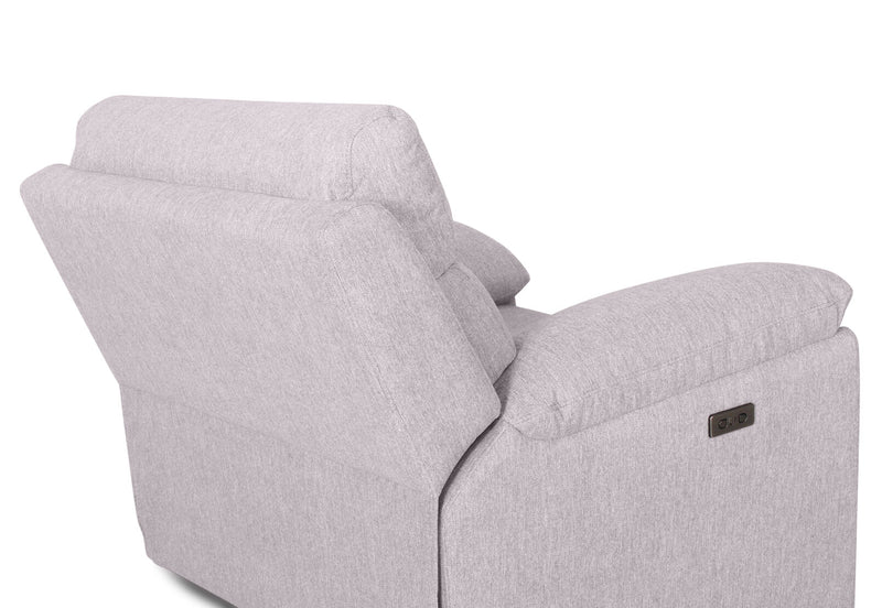 BRAVORA FABRIC ELECTRIC RECLINER LIGHT GREY