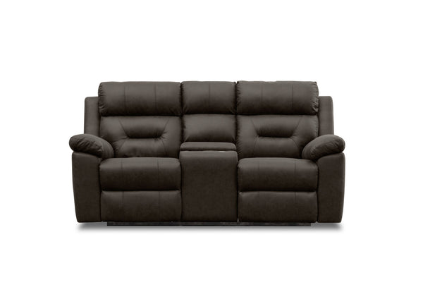 KESWICK FABRIC 2 SEATER WITH INBUILT RECLINERS & CONSOLE CHARCOAL