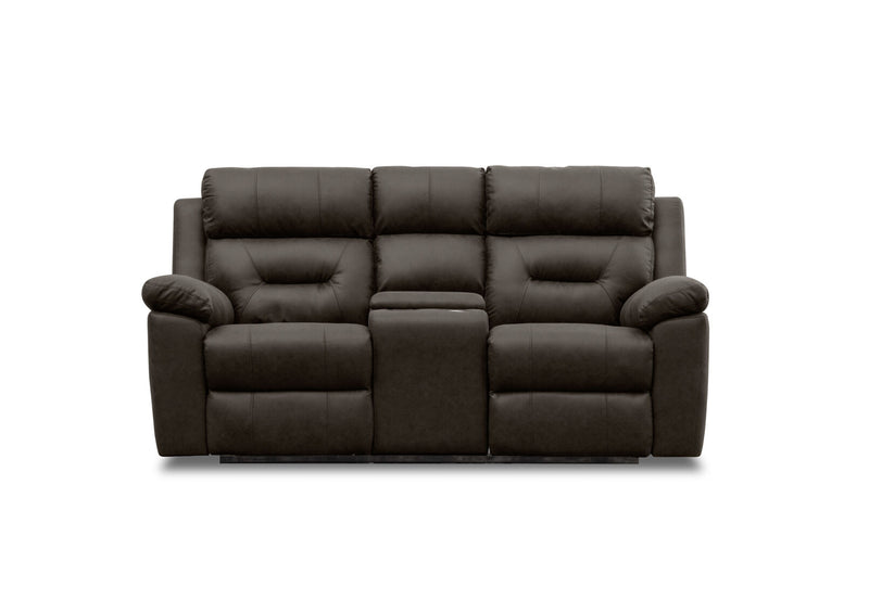 KESWICK FABRIC 2 SEATER WITH INBUILT RECLINERS & CONSOLE CHARCOAL