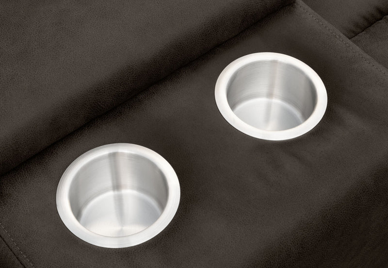 KESWICK FABRIC 2 SEATER WITH INBUILT RECLINERS & CONSOLE CHARCOAL