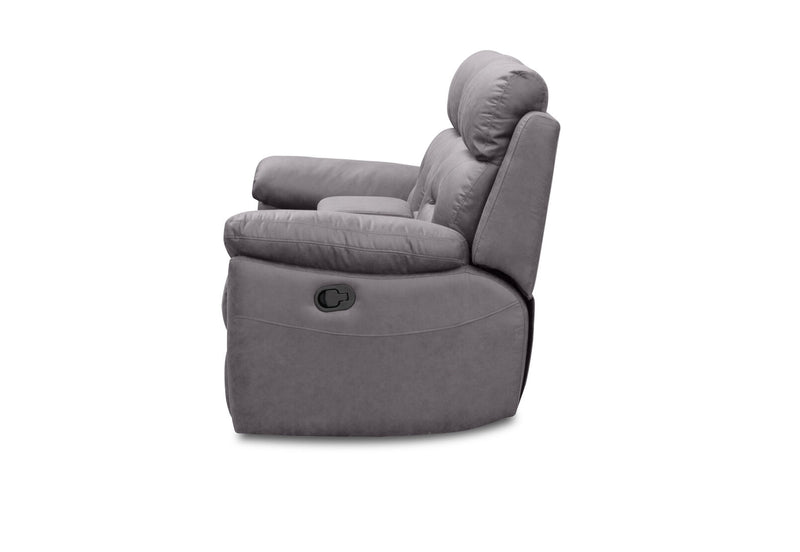 KESWICK FABRIC 2 SEATER WITH INBUILT RECLINERS & CONSOLE LIGHT GREY