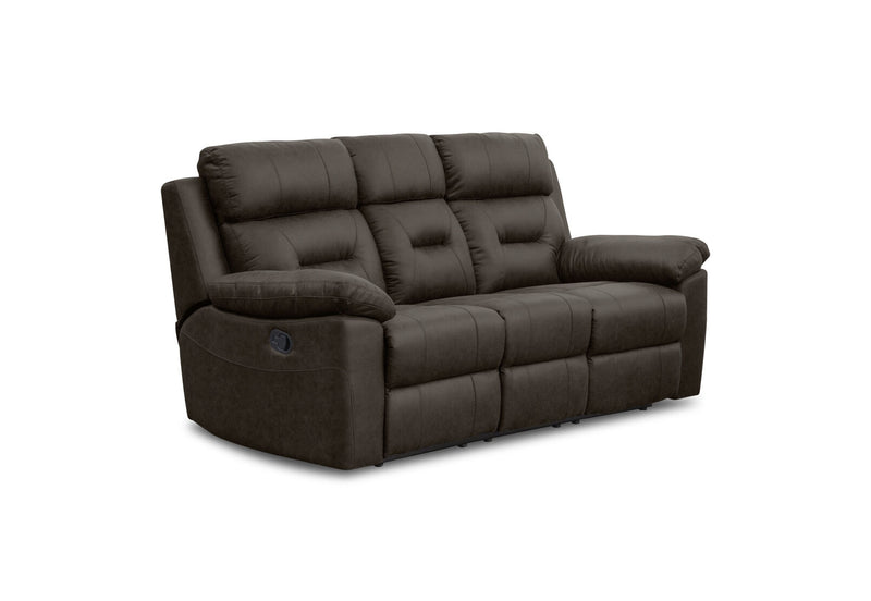 KESWICK FABRIC 3 SEATER WITH 2 INBUILT RECLINERS & DROP DOWN TABLE CHARCOAL