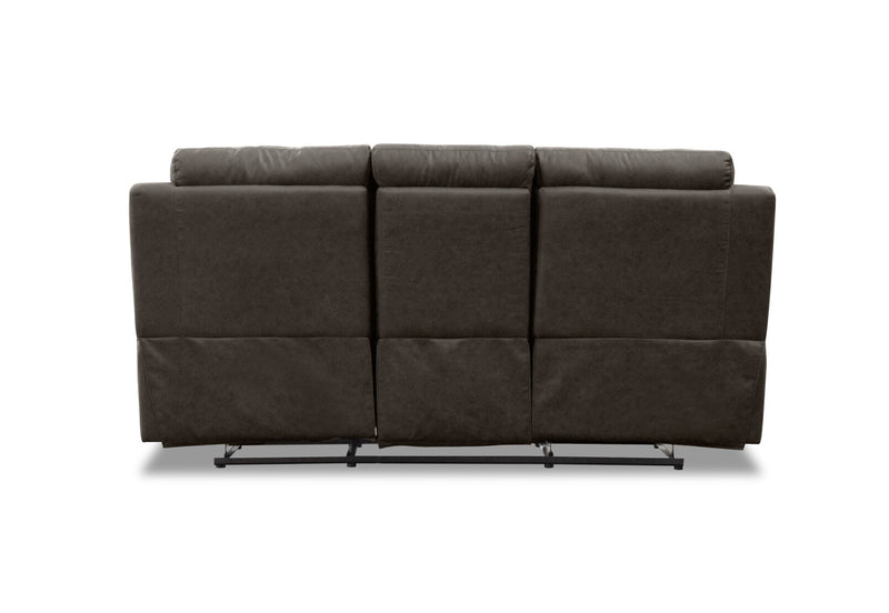 KESWICK FABRIC 3 SEATER WITH 2 INBUILT RECLINERS & DROP DOWN TABLE CHARCOAL