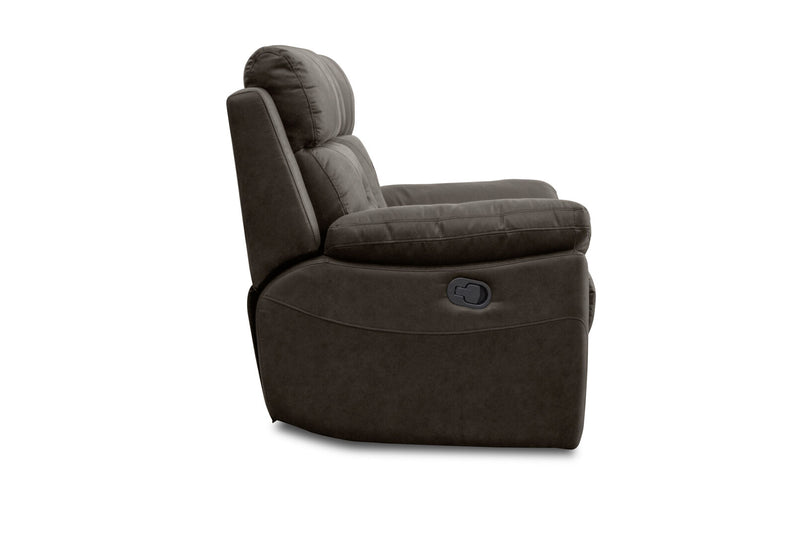 KESWICK FABRIC 3 SEATER WITH 2 INBUILT RECLINERS & DROP DOWN TABLE CHARCOAL