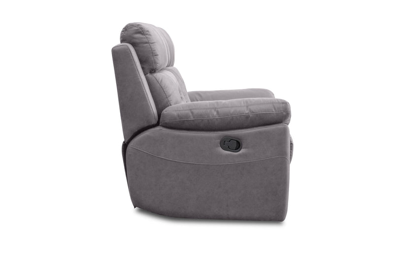 KESWICK FABRIC 3 SEATER WITH 2 INBUILT RECLINERS & DROP DOWN TABLE LIGHT GREY