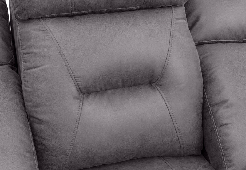 KESWICK FABRIC 3 SEATER WITH 2 INBUILT RECLINERS & DROP DOWN TABLE LIGHT GREY