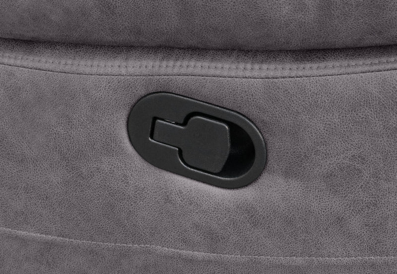 KESWICK FABRIC 3 SEATER WITH 2 INBUILT RECLINERS & DROP DOWN TABLE LIGHT GREY