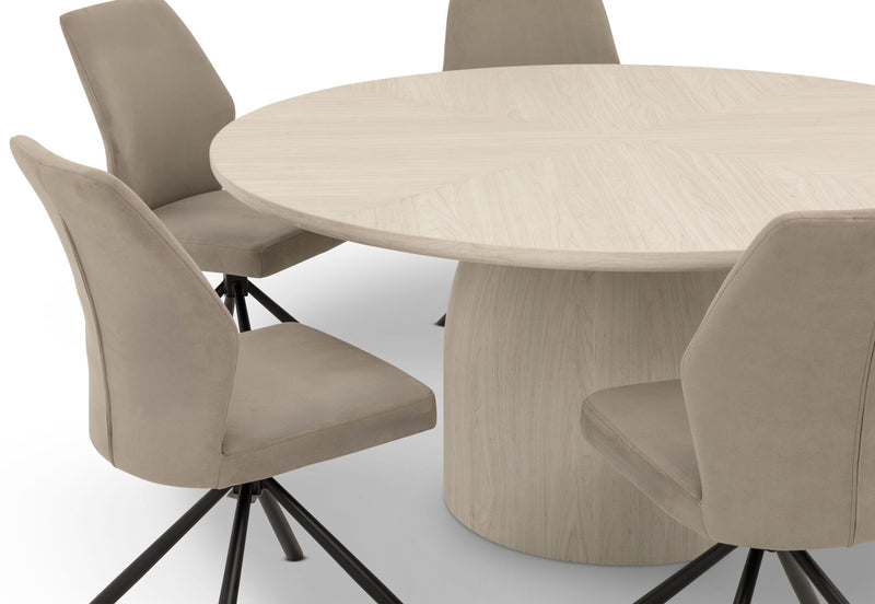 VIOLETTA 7 PIECE DINING SUITE  WHITE/GREY